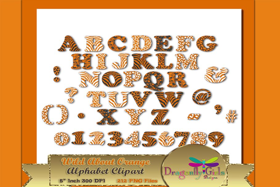WILD About Orange Alphabet Clipart