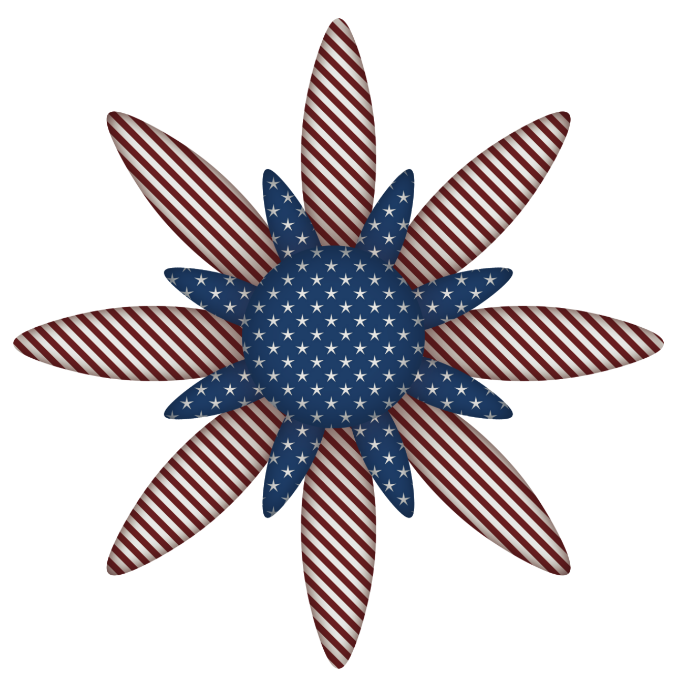 USA Flag Flower Decoration PNG Clipart Picture