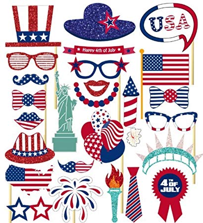 4th of July Photo Booth Props,