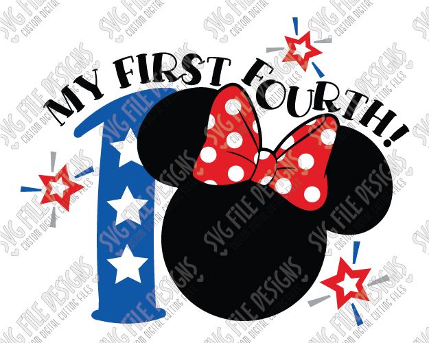 Minnie Mouse My First Fourth of July Cut File Set in SVG