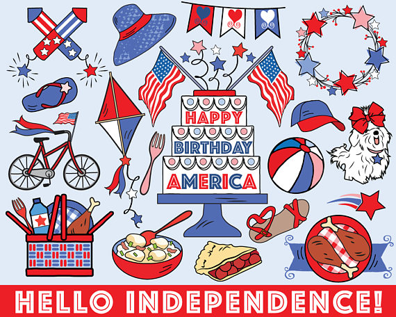 Fourth of July Clipart, vector, summer clipart,