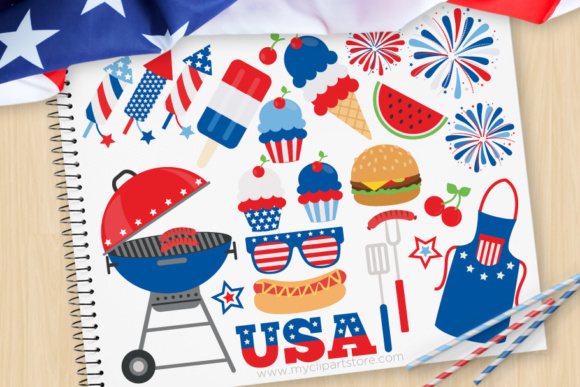4th of July BBQ Clipart
