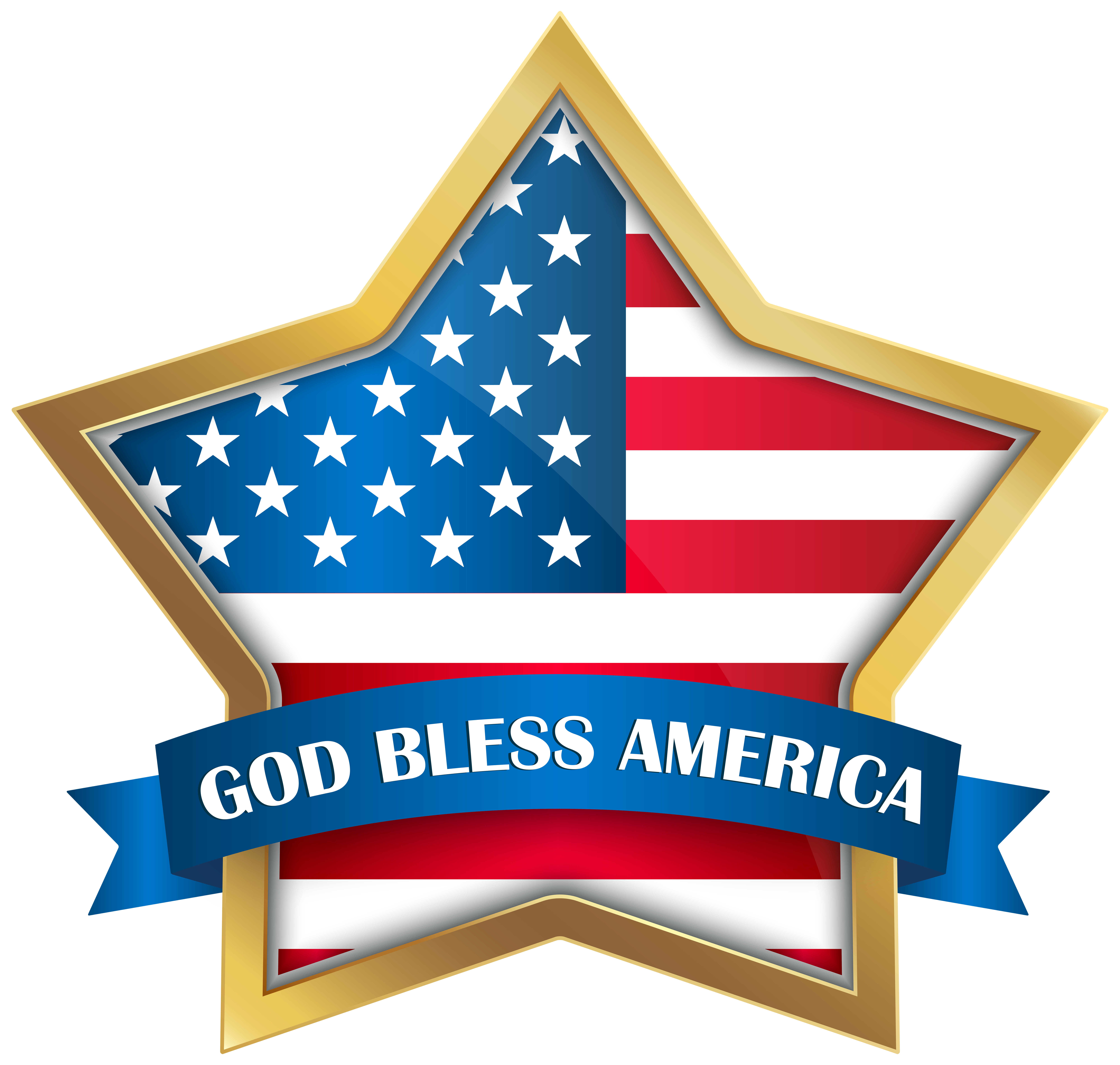 God Bless America Star PNG Clip Art Image