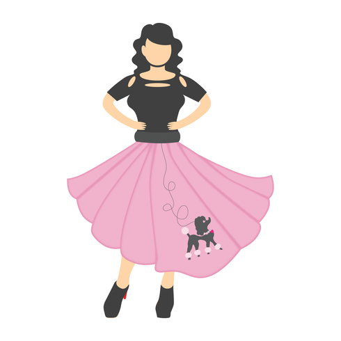 50s clipart poodle skirt