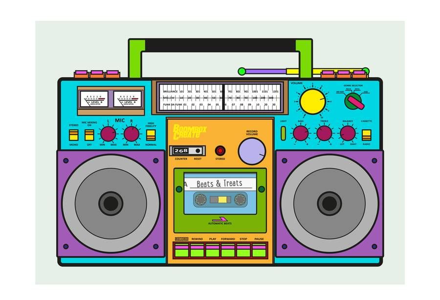 Colorful boombox