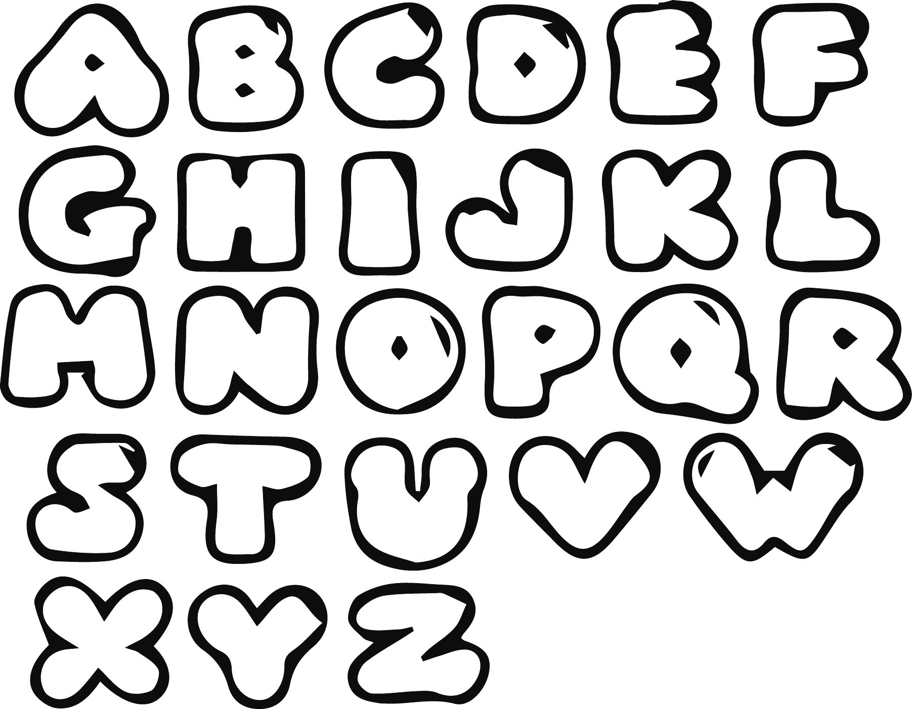 Bubble letters alphabet.