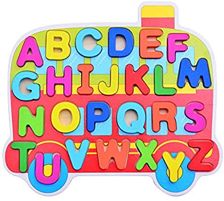 Wooden Alphabet Puzzle ABC Jigsaws Chunky Letters Early