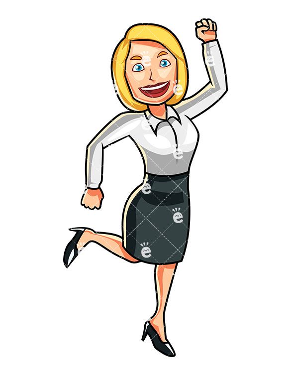 A Happy Business Woman Jumping