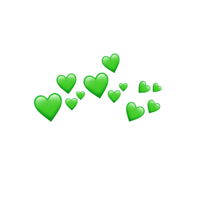 Tumblr aesthetic overlay emoji green hearts sticker hea