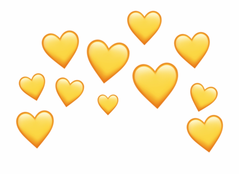Yellow Heart Heartcrown Crown Aesthetic Tumblr Png Heart
