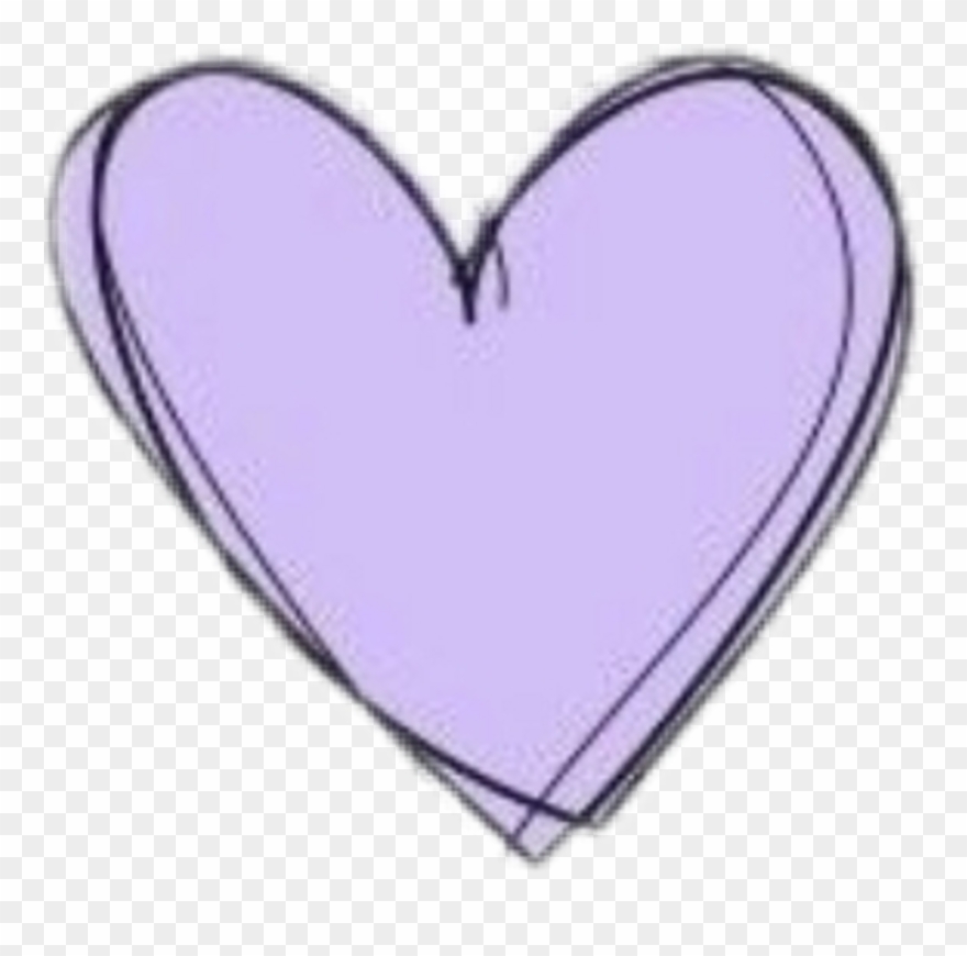 Heart Doodle Purple Pastel Cute Kawaii Aesthetic Clipart