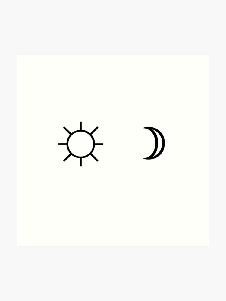 Sun and Moon minimalist aesthetic black and white tumblr design