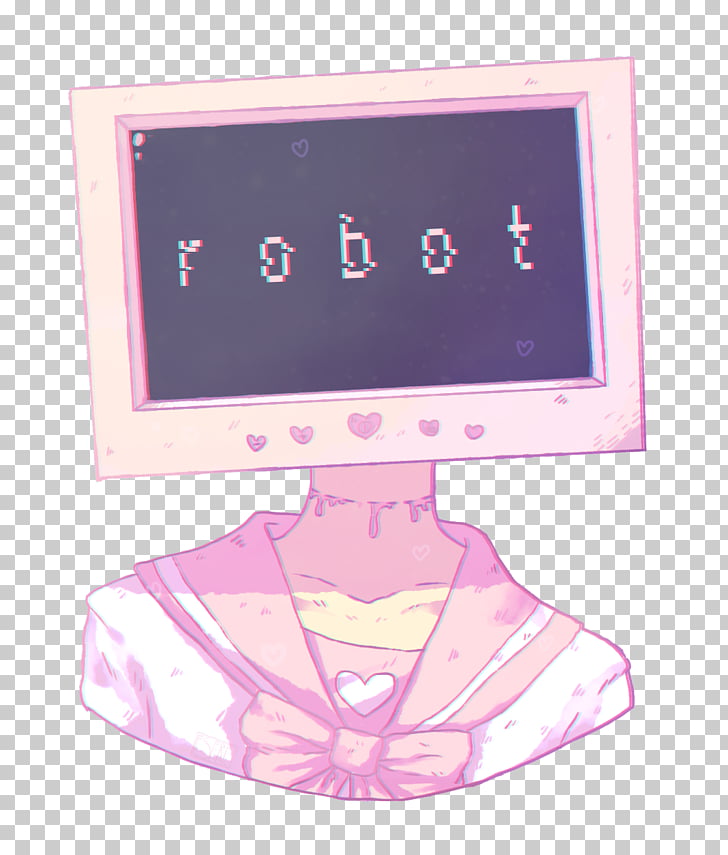 Television show Drawing Pastel Art, Aesthetic, pink robot