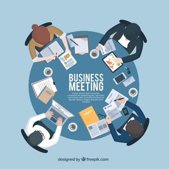Business meeting agenda.