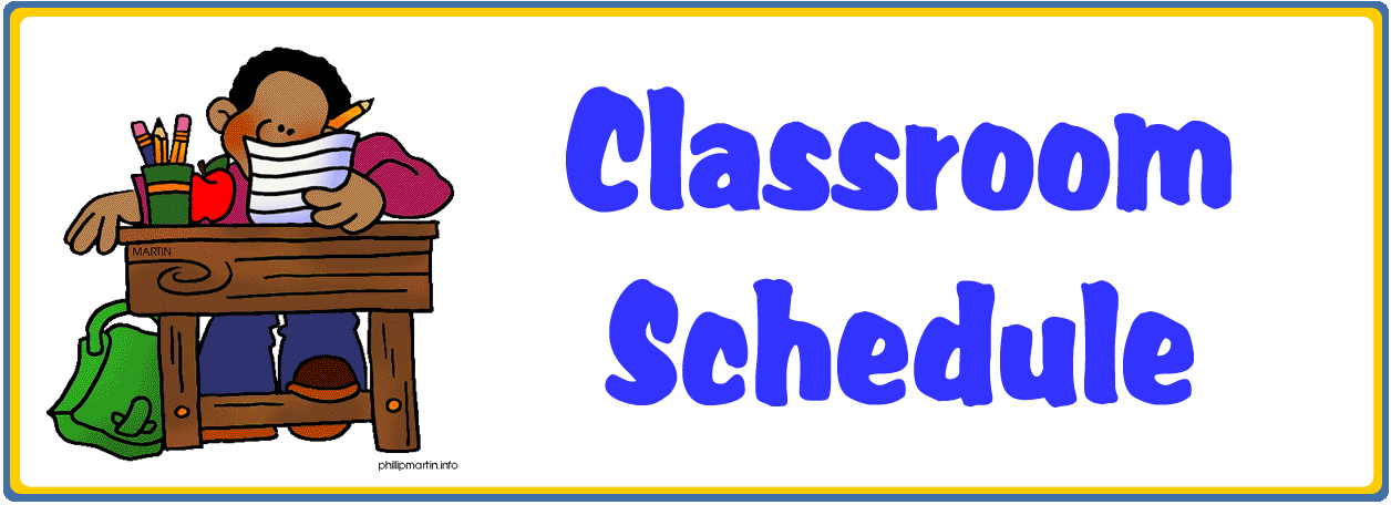 Class schedule clipart.