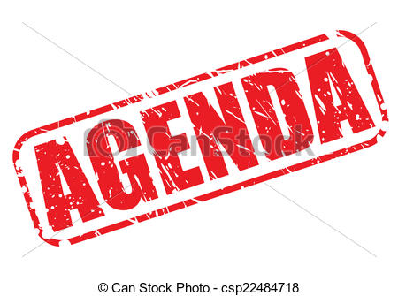 Agenda red stamp text