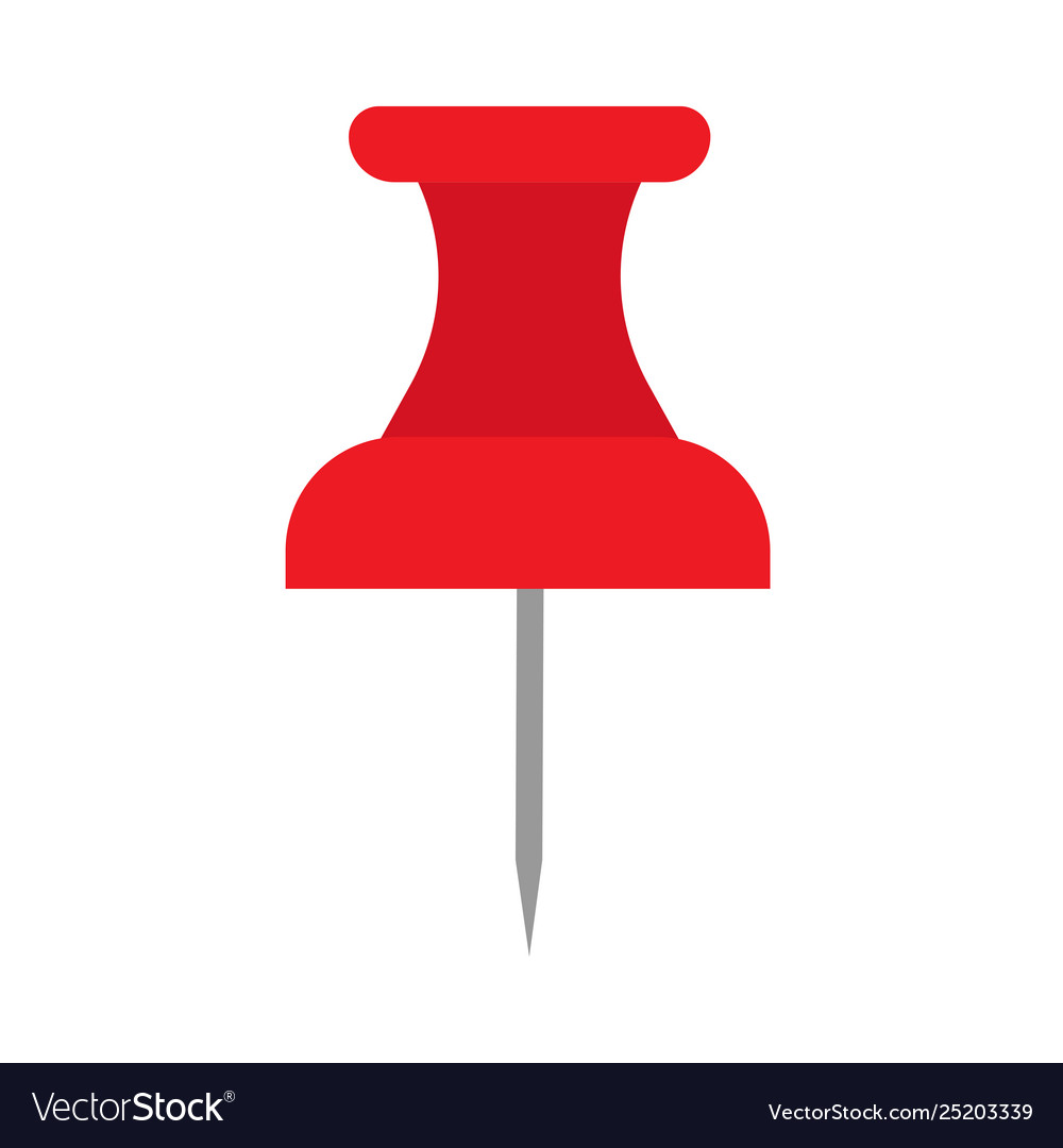 Thumbtack red symbol.