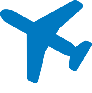 Red and blue airplane clipart