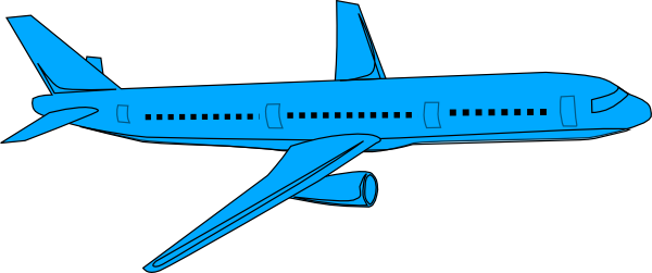 Blue airplane pass.