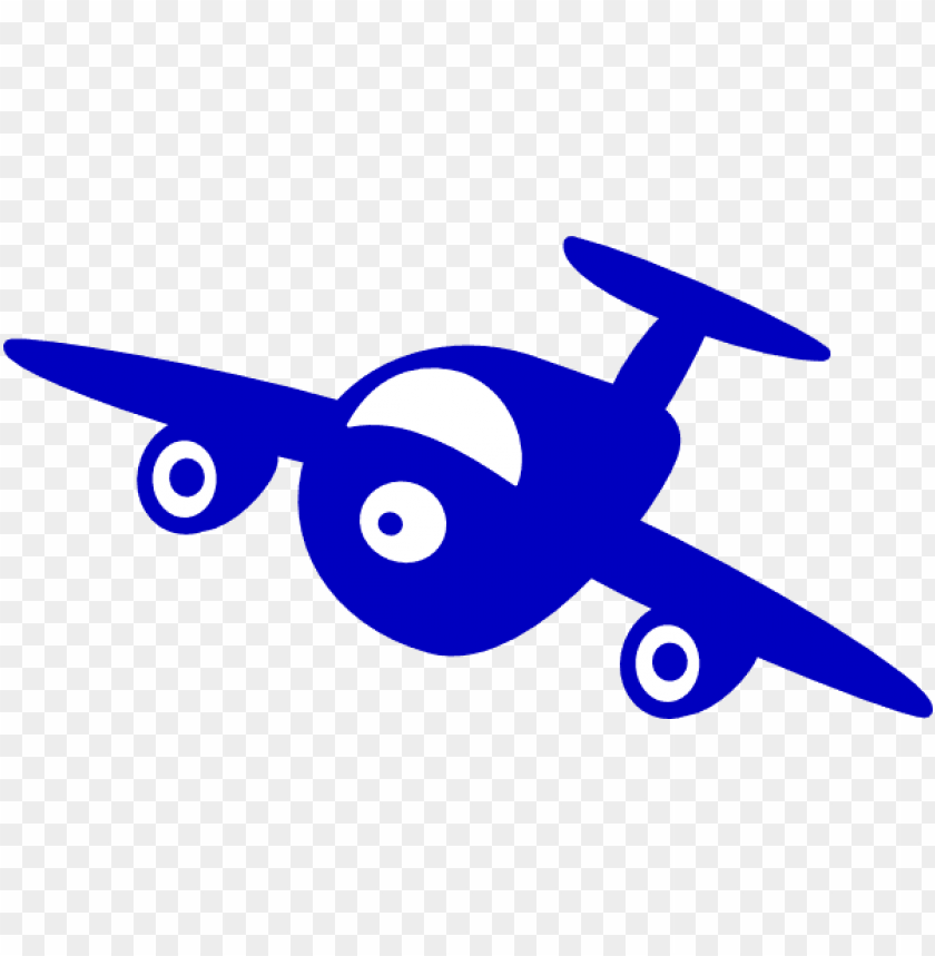 Blue plane clipart PNG image with transparent background