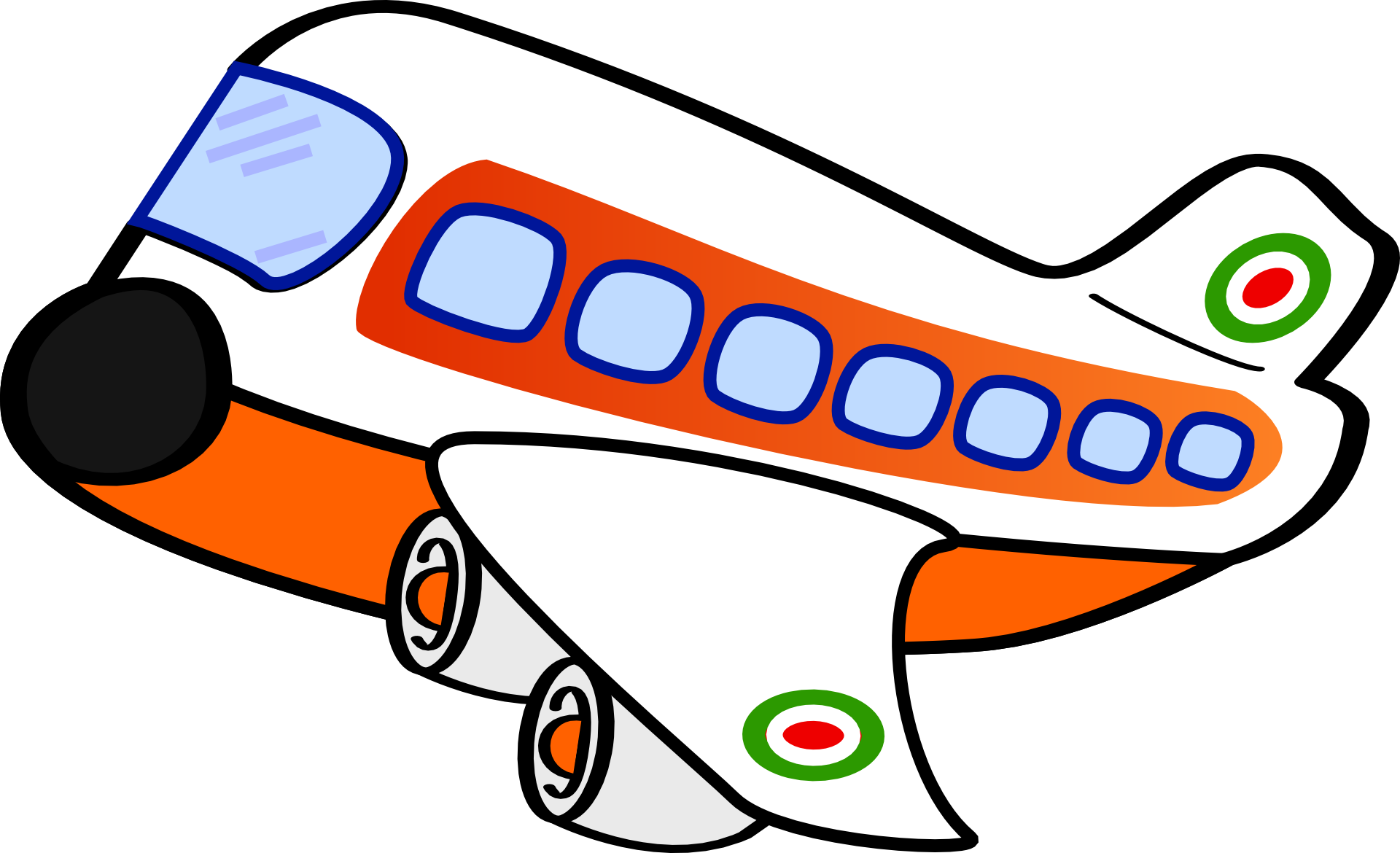 Colorful airplane clipart.