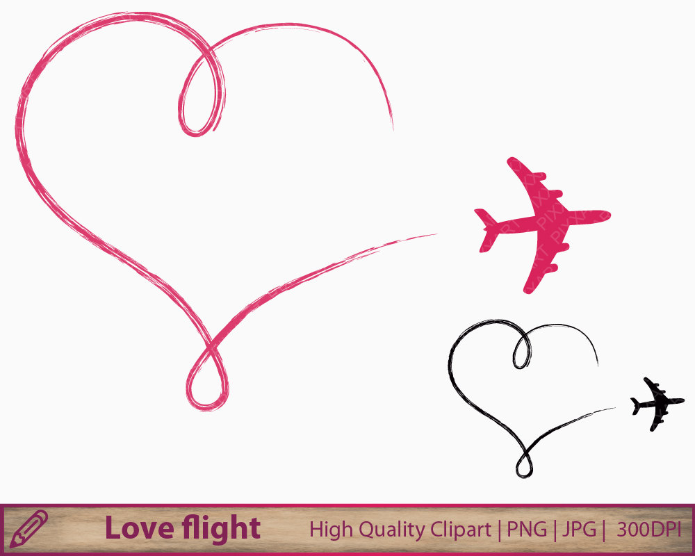 Love clipart plane clip art romantic heart by