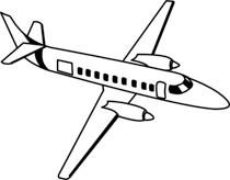 Free Black and White Aircraft Outline Clipart