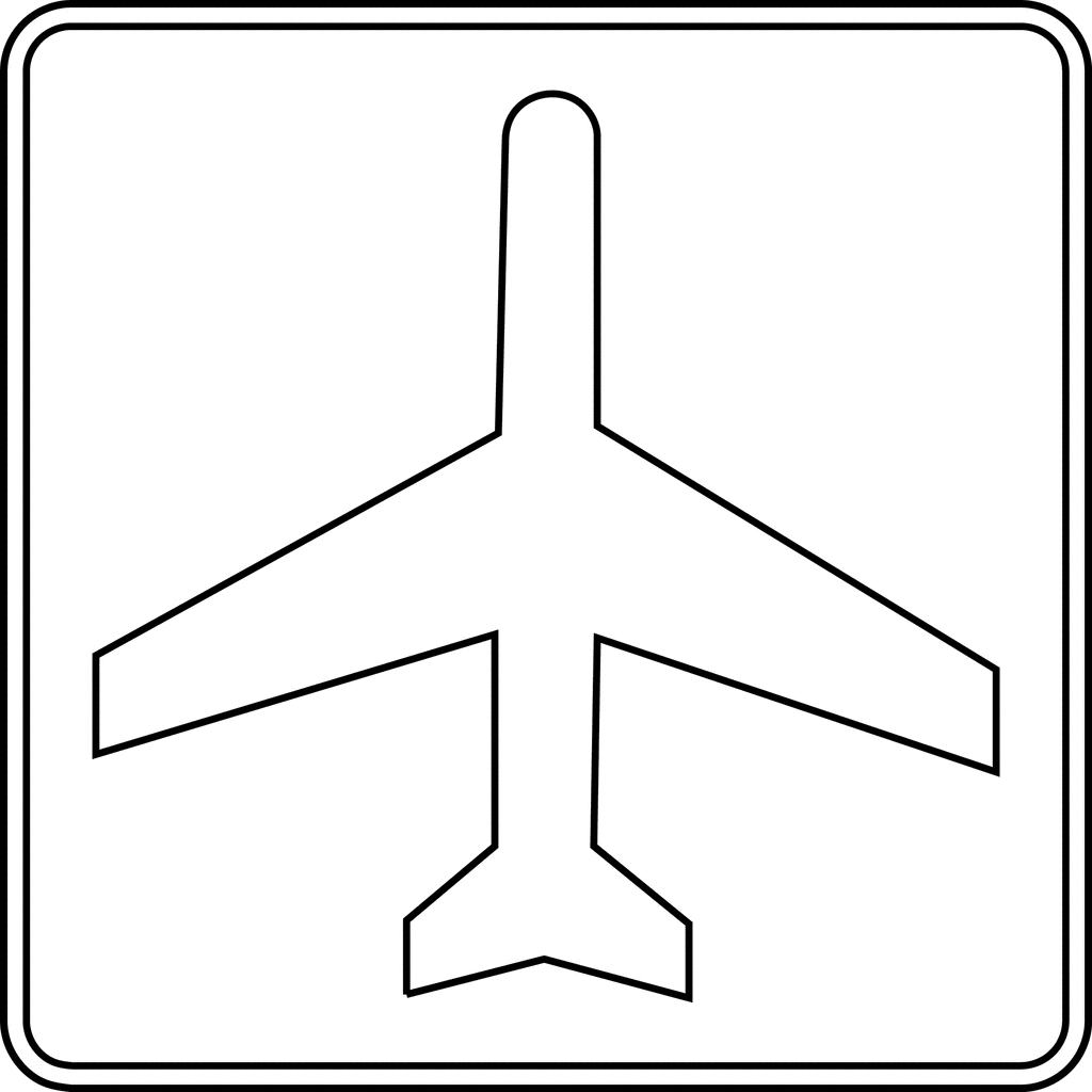 Airplane clipart outline.