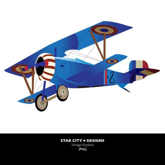 Vintage Airplane Clip Art Clipart Vector Art Graphics For