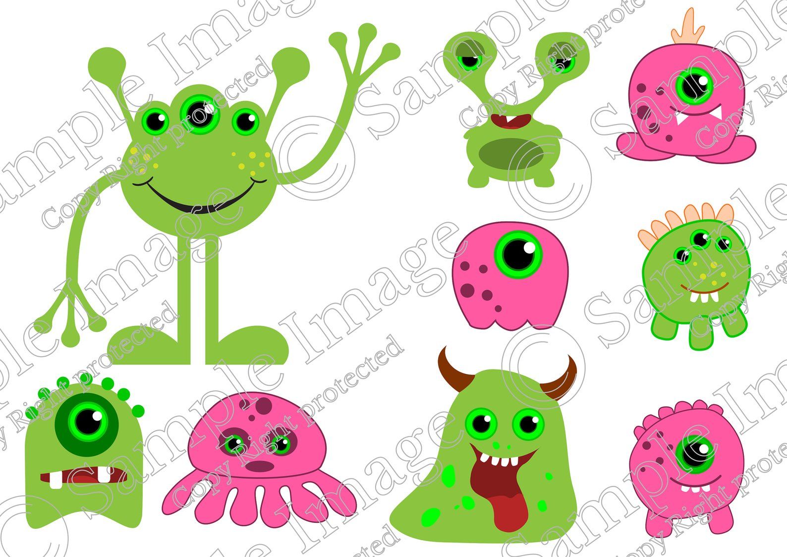 Baby alien clipart, alien SVG, cute alien clip art for a