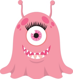 Monster clipart image happy female monster or alien with a
