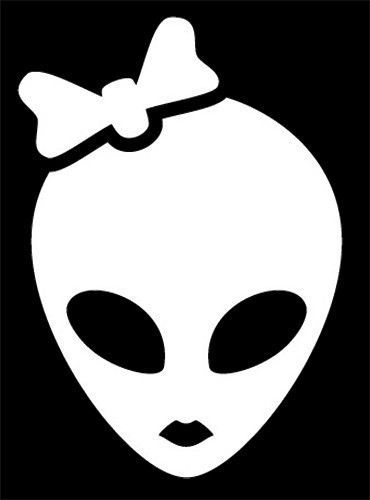 Alien head clipart black and white