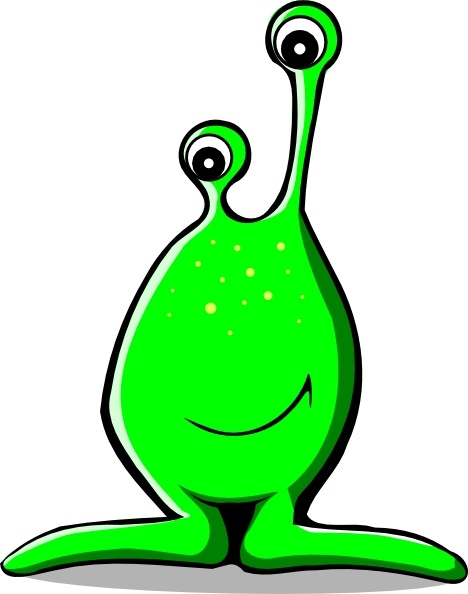 Green Comic Alien clip art Free vector in Open office