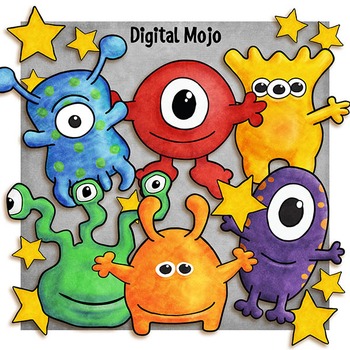 Aliens Clipart and Digital Paper