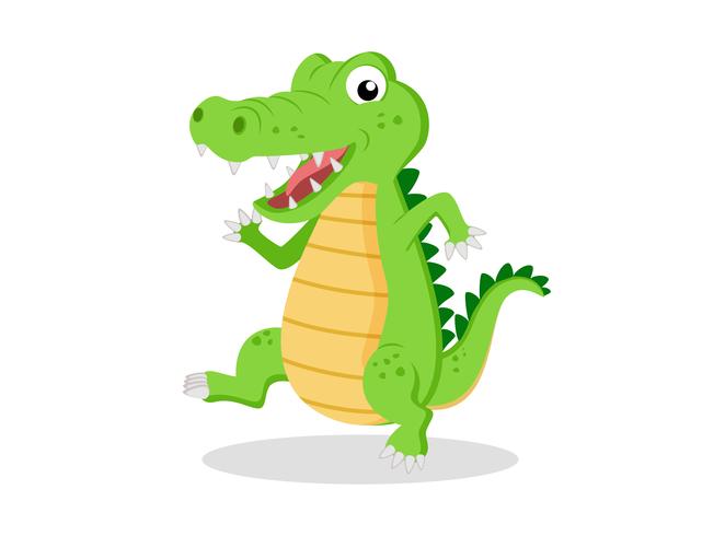 Cute cartoon crocodile.