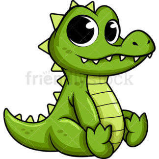 Cute baby alligator clipart