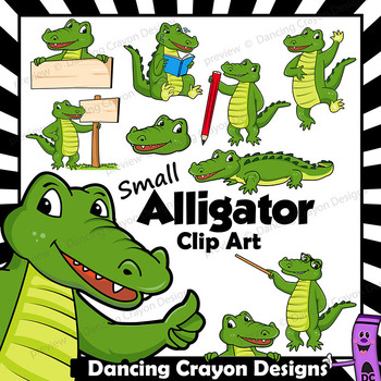SMALL Alligator Clip Art Set