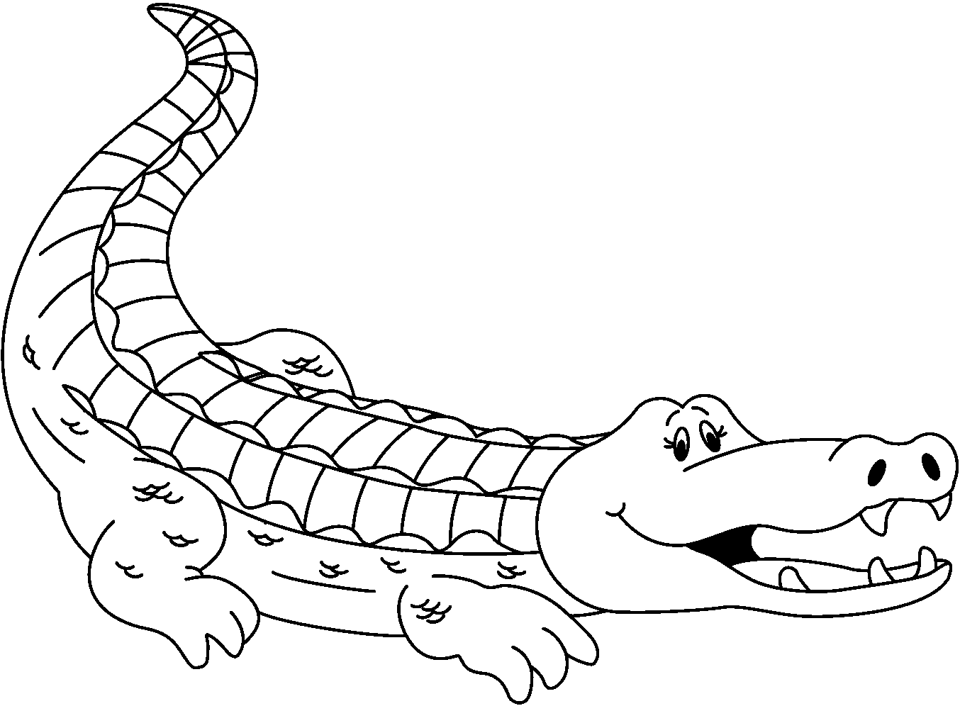 Crocodile alligator outline.