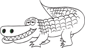 Alligator clipart black and white