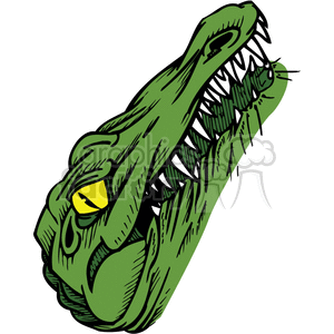 Scary green alligator.