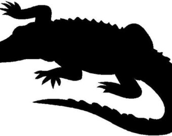 Alligator clipart black.