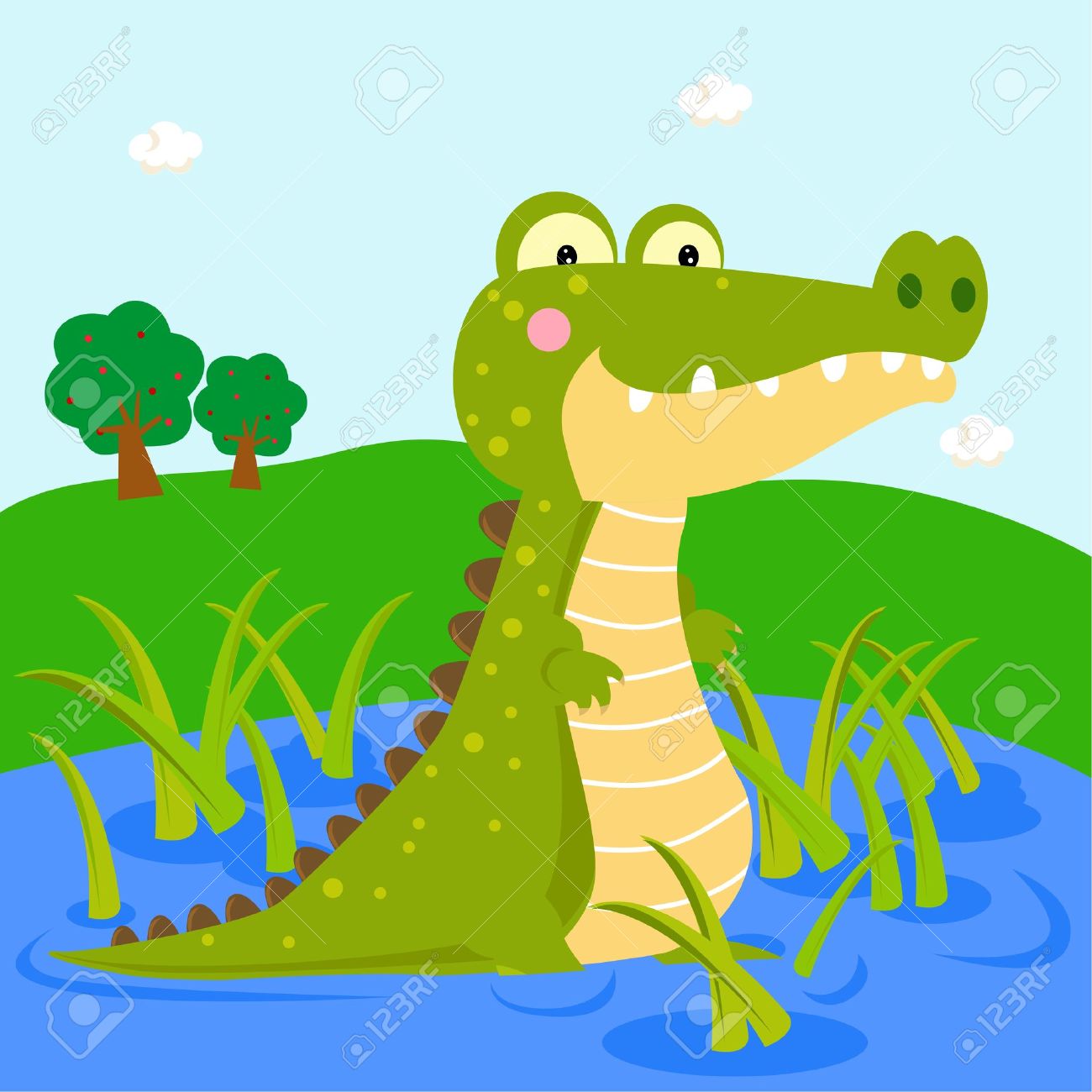 Alligator water clipart.