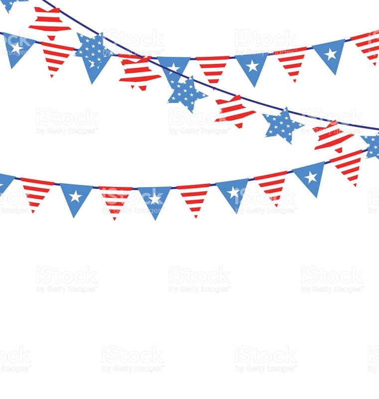 American flag banner.