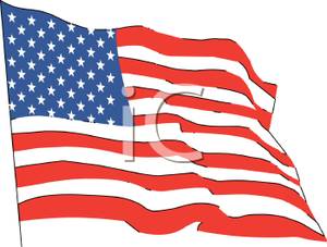 Large american flag.