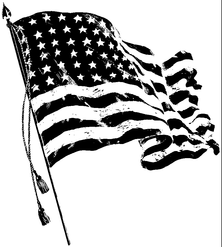 Silhouette america flag.