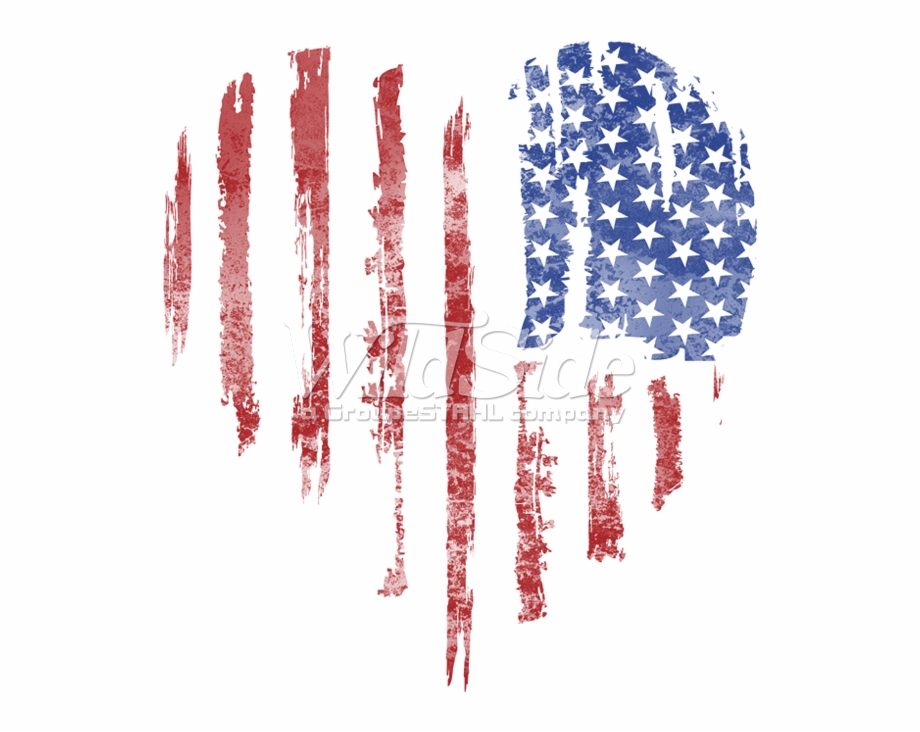 American Flag Heart Vertical