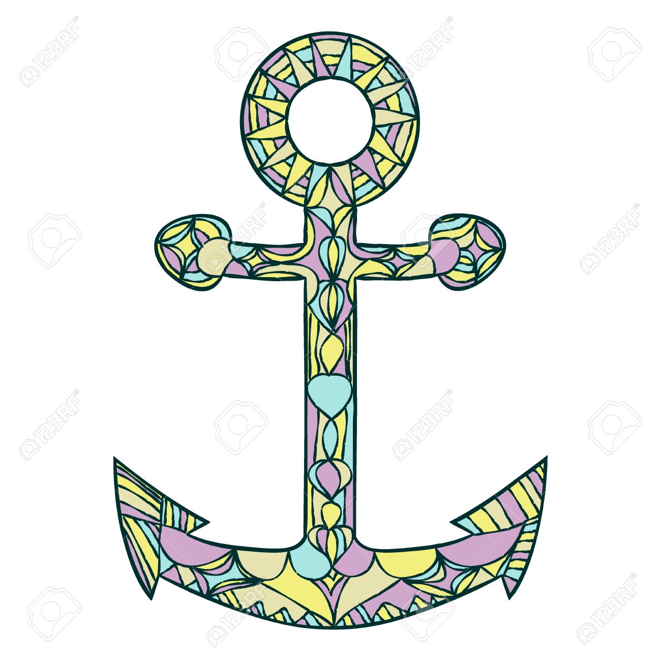 anchor clipart colorful