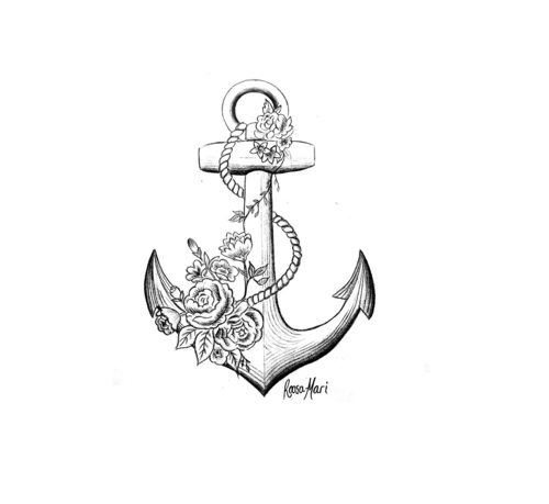 Drawn anchor girly.