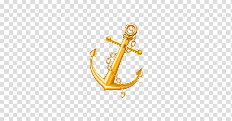 Gold anchor , Anchor Gold Watercraft Metal, Golden Anchor