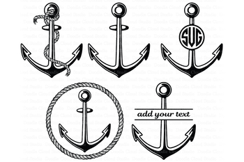 Anchor SVG, Rope Anchor, Anchor Monogram, Anchor SVG files